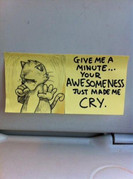 Sweet Motivational Post It Notes to Inspire Train Commuters