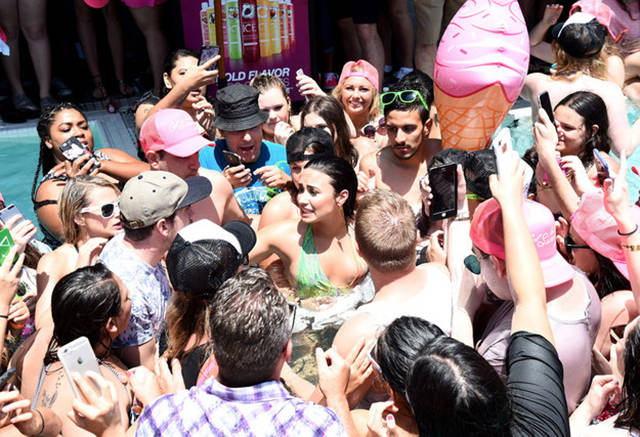 Demi Lovato Handles Her Pool Party Fall Like a Trooper