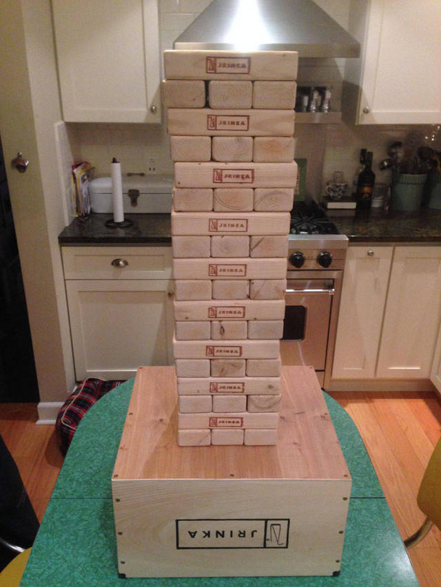 Dude Builds His Own Customized “Drinking Jenga” from Scratch