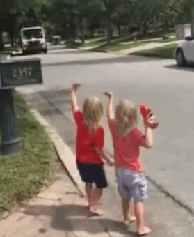 Cute Story About 2-Year-Old Triplets Who Became Friends With Their Local Garbage Collectors