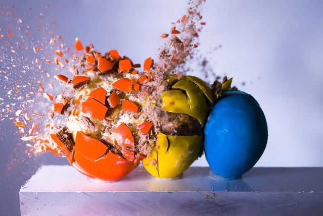 Great shots made in the moment of explosion of different objects by bullets (26 photos)
