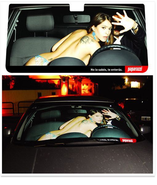 Magazine ad to put on car windshields (3 photos)