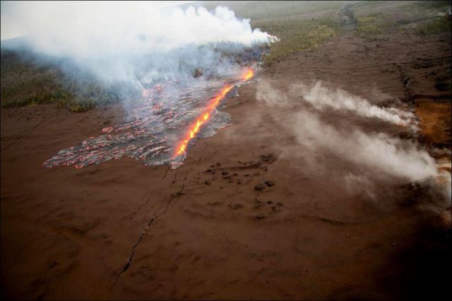 Eruption of Kilauea Volcano in Hawaii