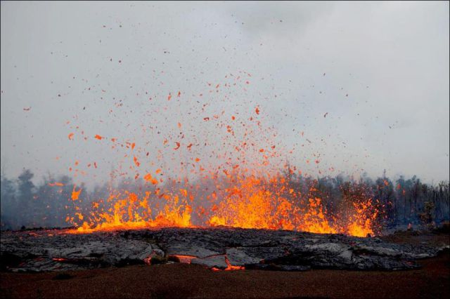 Eruption of Kilauea Volcano in Hawaii