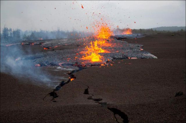 Eruption of Kilauea Volcano in Hawaii