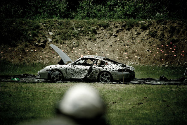 A Shot Up Porsche 911