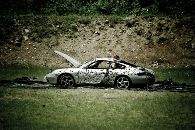 A Shot Up Porsche 911