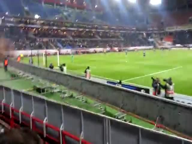 Russian Football Fan Narrowly Escapes Being Caught by Security