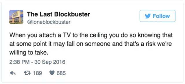 Twitter Account Of The Last Blockbuster Standing Is Pure Gold